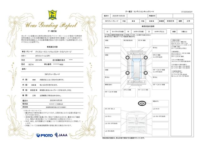 車両状態評価書