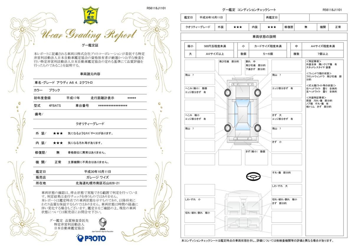 車両状態評価書