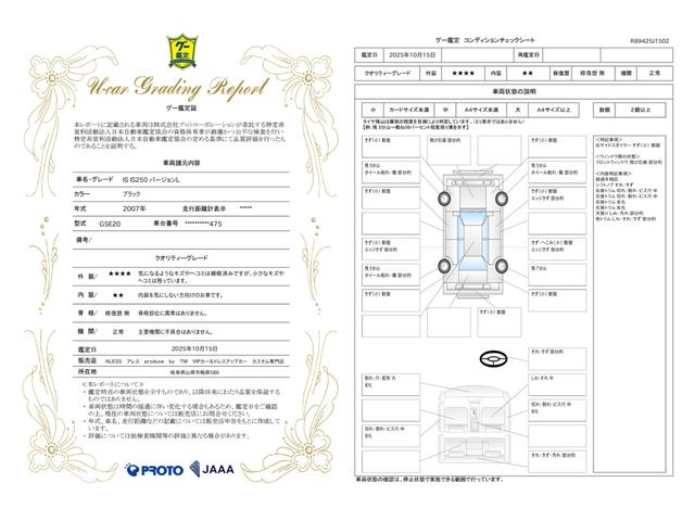 車両状態評価書