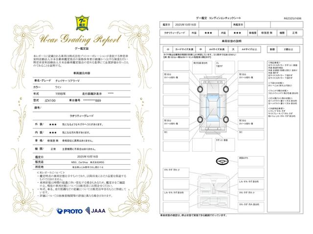 車両状態評価書