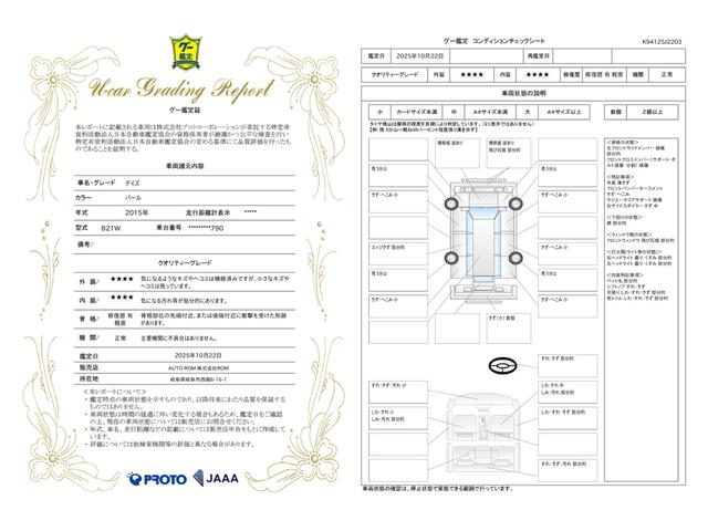 車両状態評価書