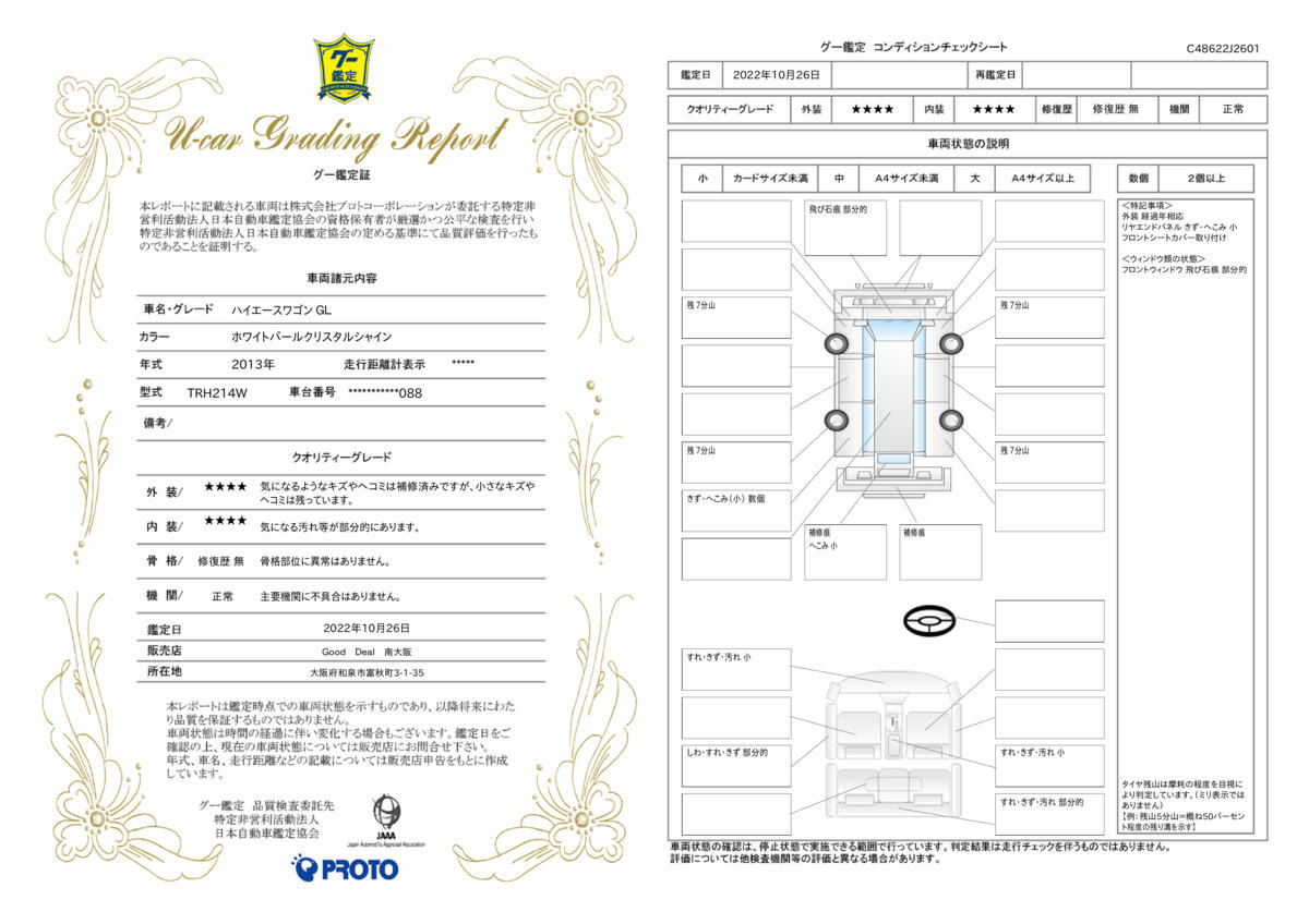 車両状態評価書