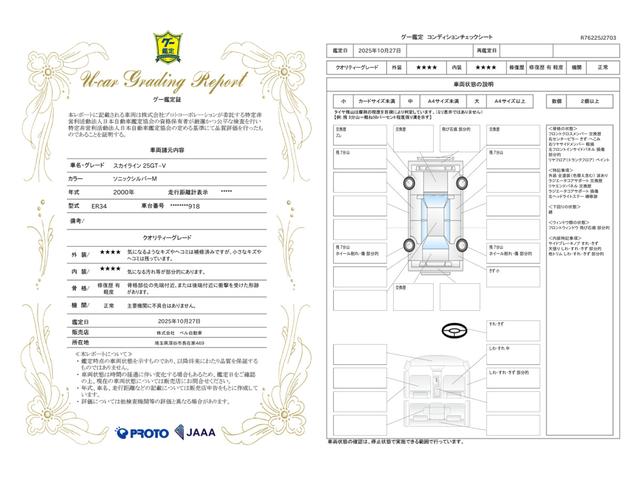 車両状態評価書