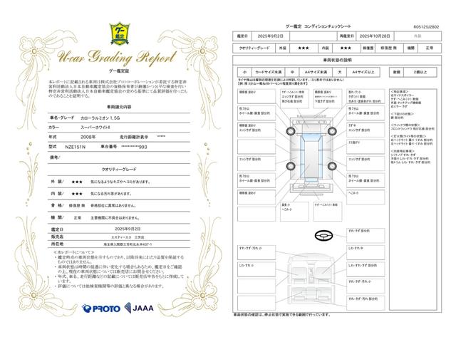 車両状態評価書
