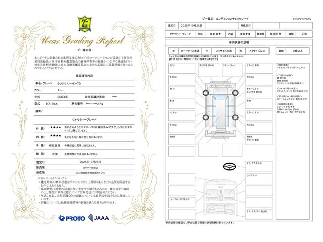 車両状態評価書