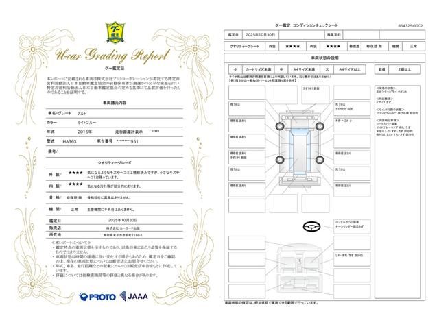 車両状態評価書