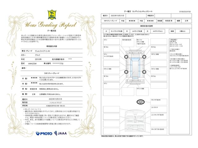車両状態評価書