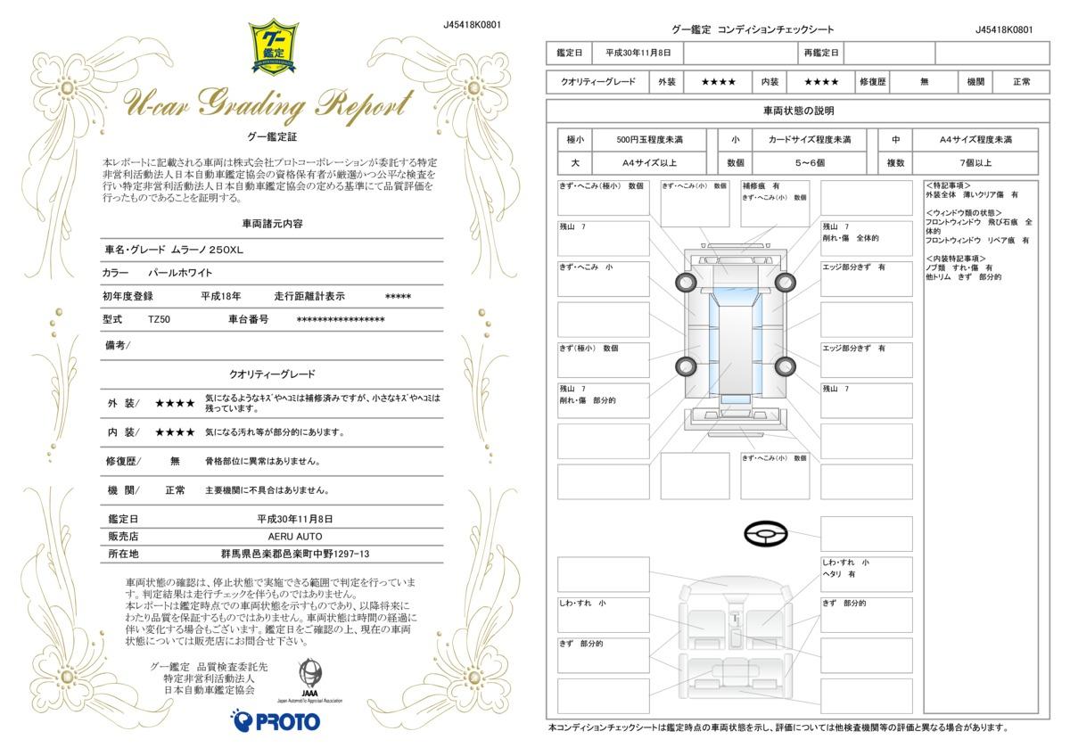 車両状態評価書