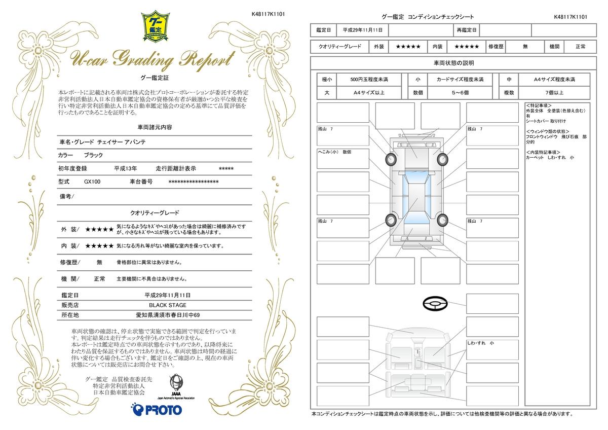 車両状態評価書