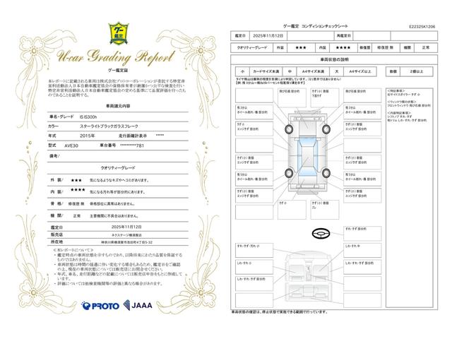車両状態評価書