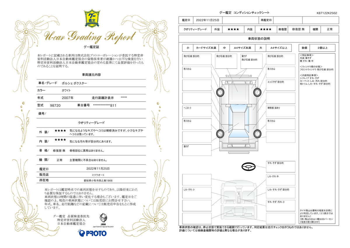 車両状態評価書