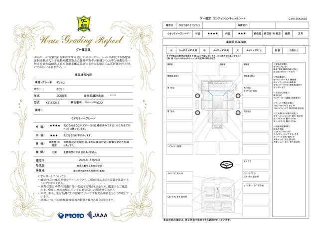 車両状態評価書