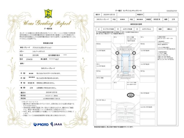 車両状態評価書