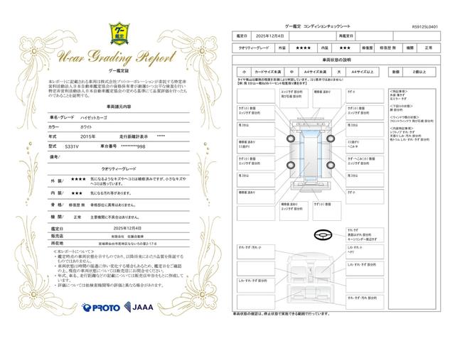 車両状態評価書