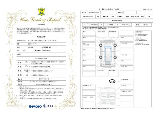 車両状態評価書