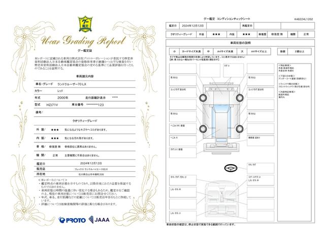 車両状態評価書