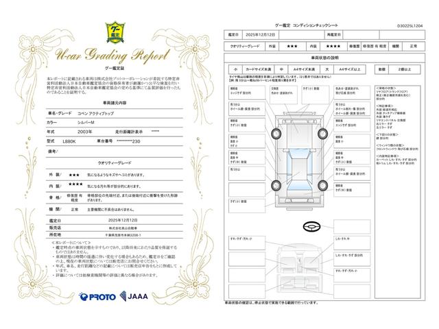 車両状態評価書