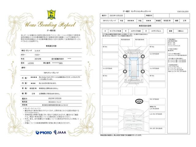 車両状態評価書