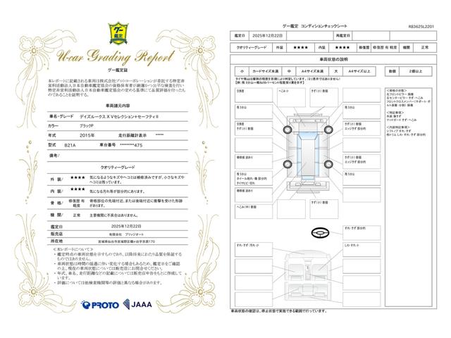 車両状態評価書
