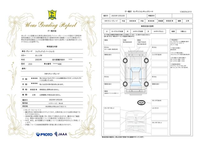 車両状態評価書