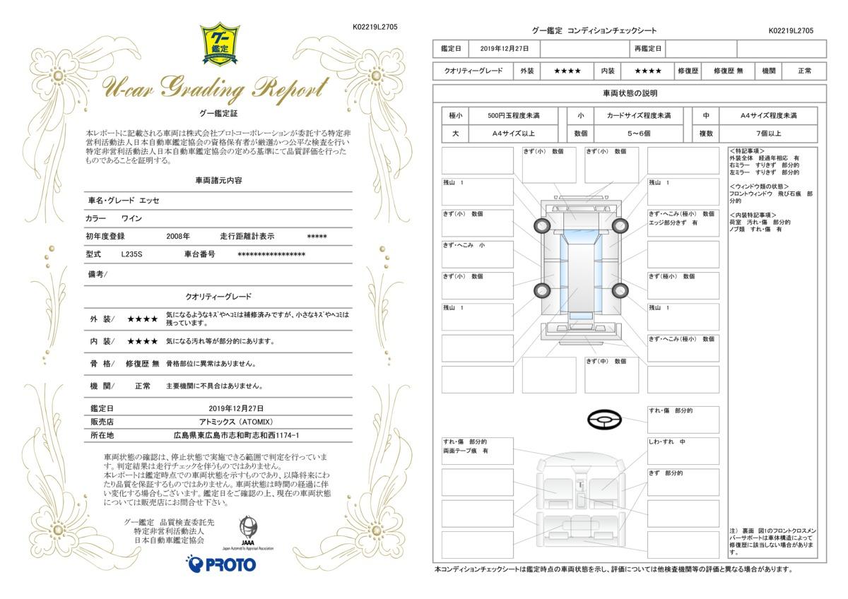 車両状態評価書