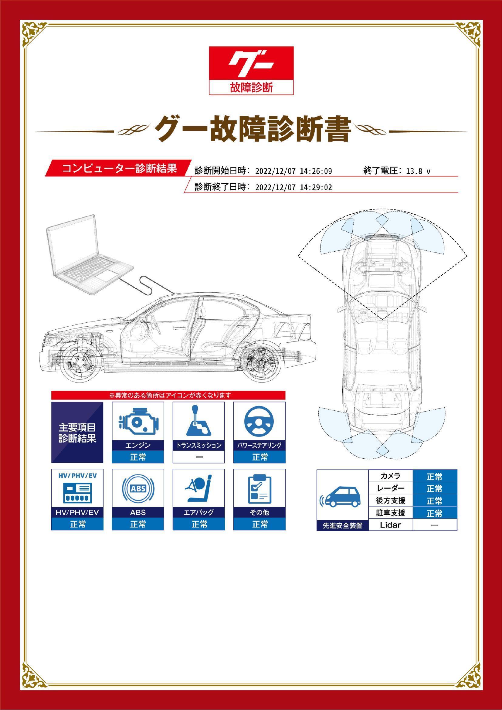 トヨタ　プリウス　グー故障診断（コンピュータ診断）　北海道　苫小牧市