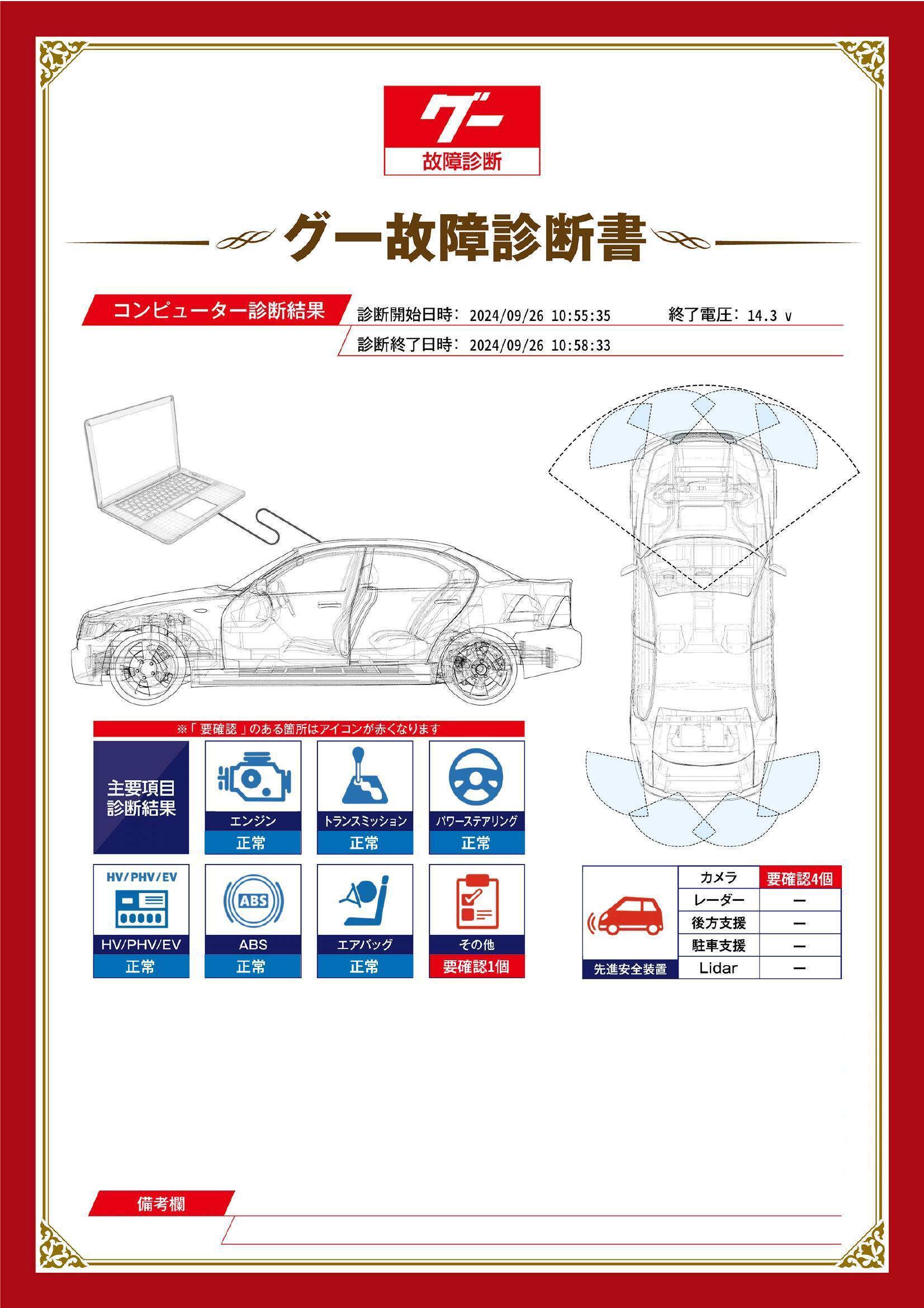 スバル　ＸＶハイブリッド　グー故障診断（コンピュータ診断）　先進安全装置　その他　埼玉県　和光市