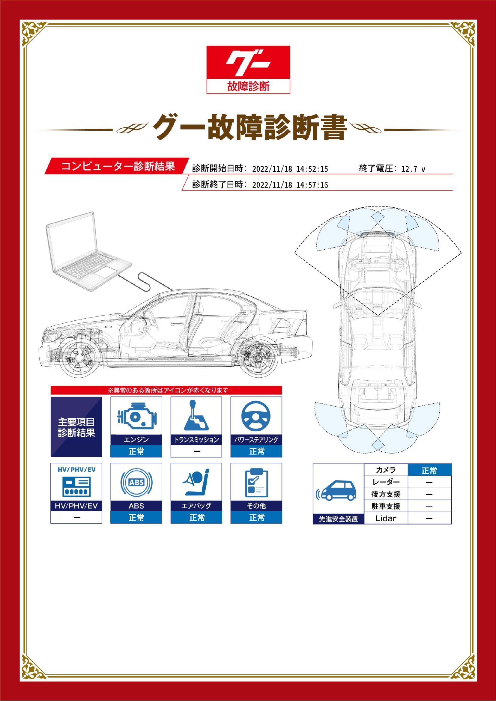 ホンダ　シビック ハッチバック　グー故障診断（コンピュータ診断）　佐賀県　唐津市