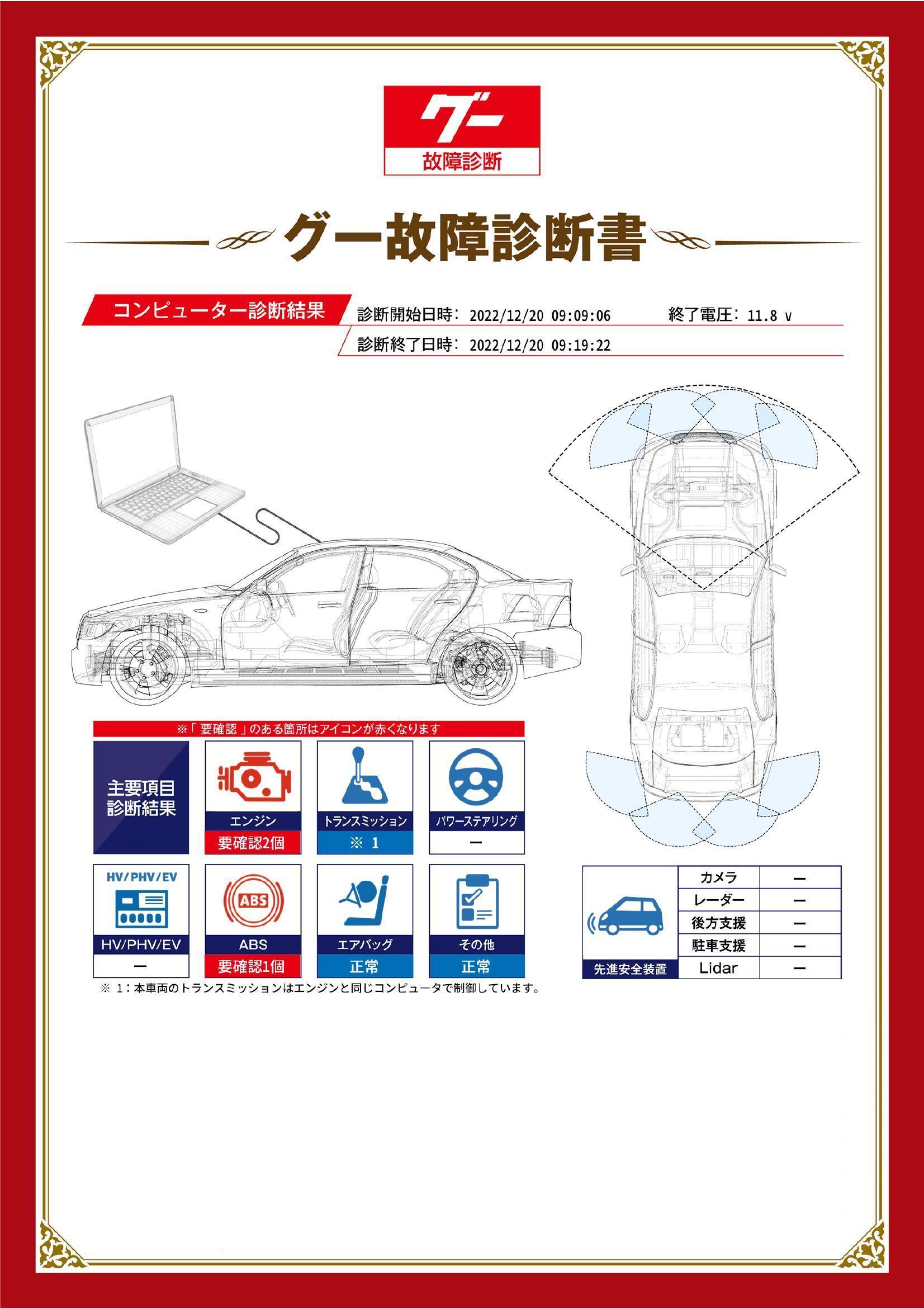 トヨタ　アイシス　グー故障診断（コンピュータ診断）　エンジン　ABS　福島県　伊達郡川俣町