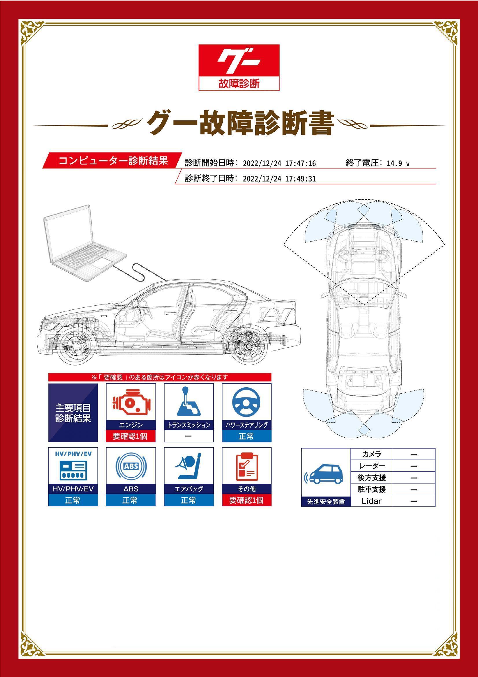 トヨタ　プリウス　グー故障診断（コンピュータ診断）　エンジン　その他　山口県　宇部市