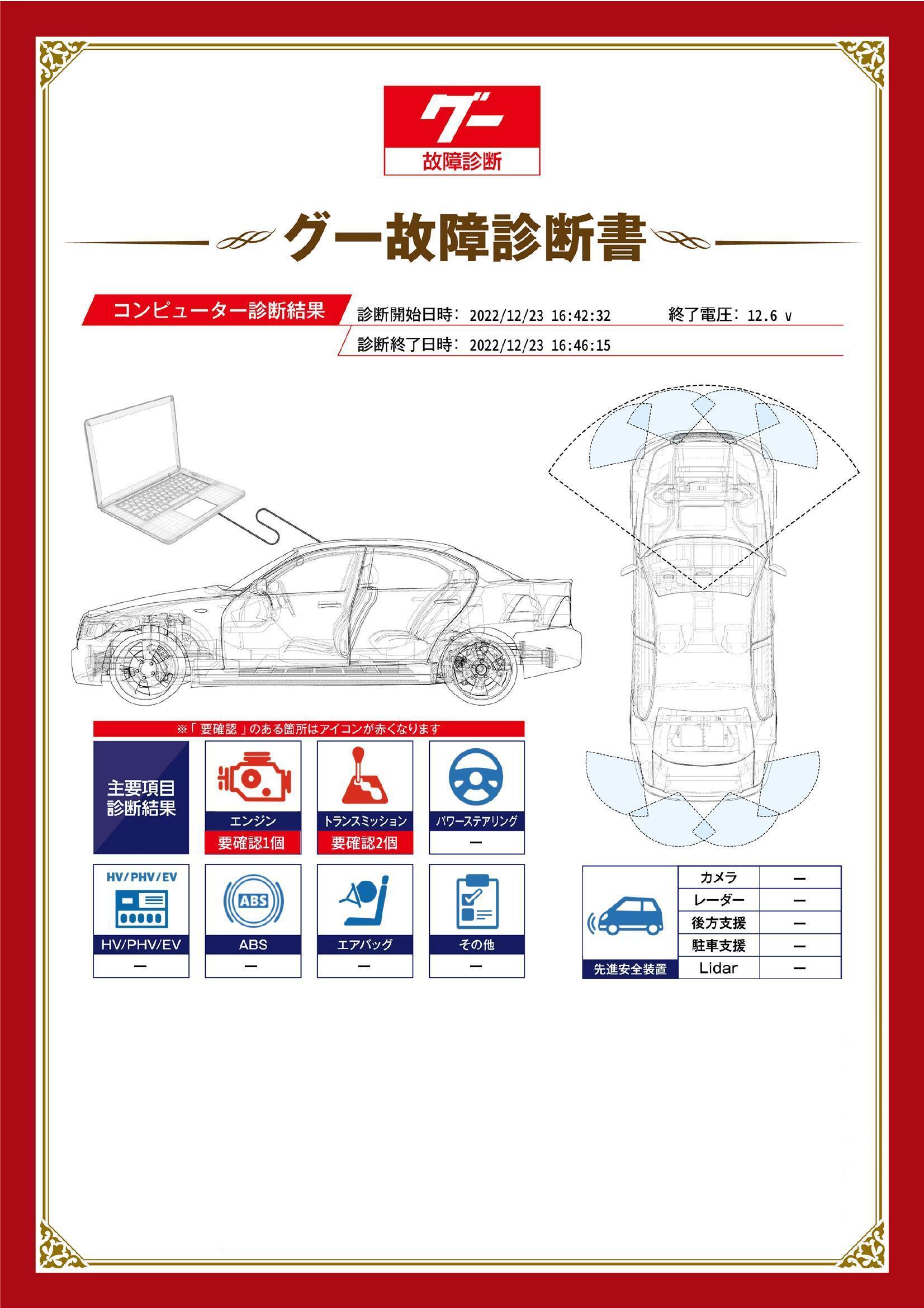 日産　エルグランド　グー故障診断（コンピュータ診断）　エンジン　トランスミッション　宮城県　大崎市