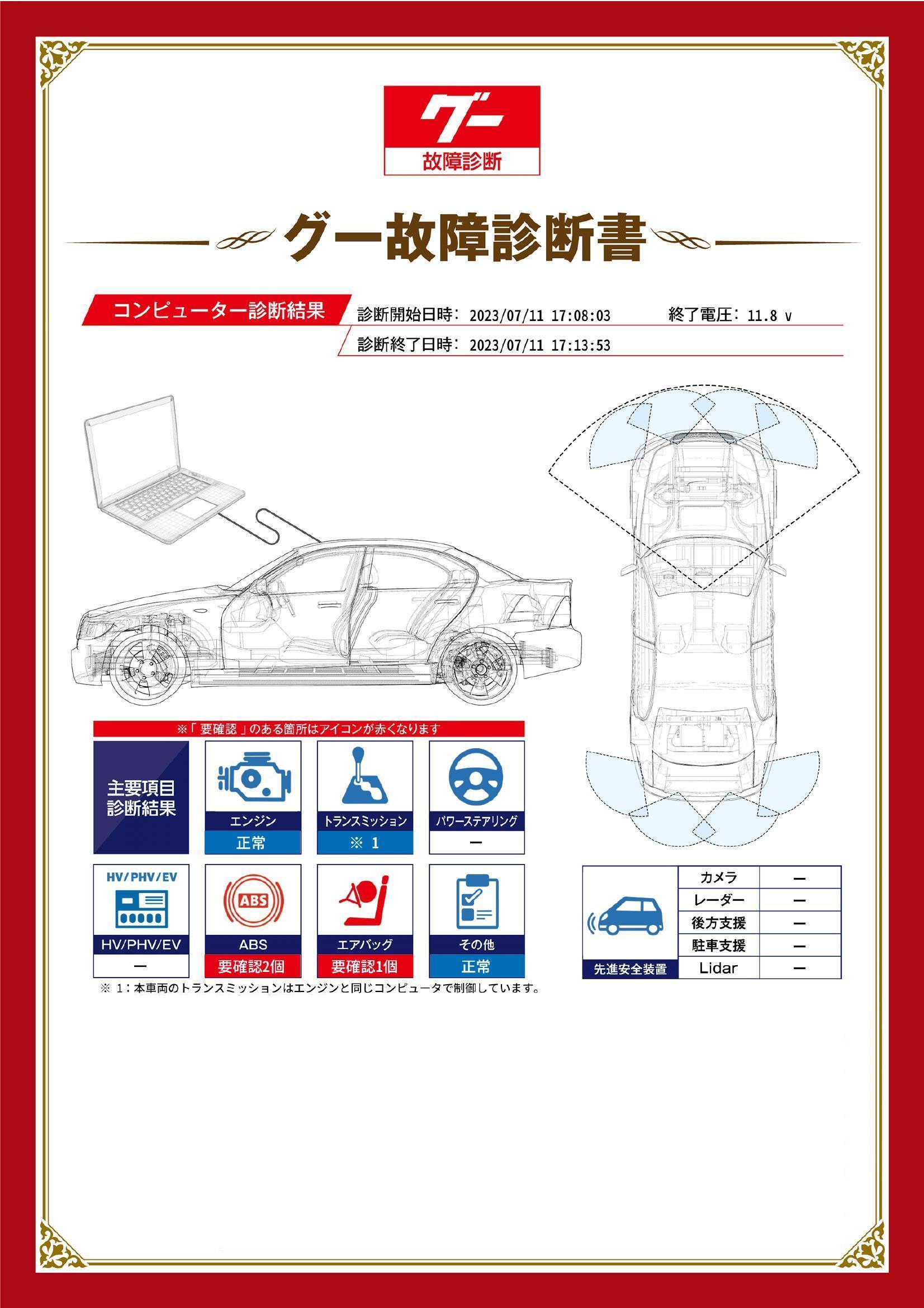 トヨタ　ランドクルーザー 100 ワゴン･バン/シグナス　グー故障診断（コンピュータ診断）　ABS　エアバッグ　宮城県　仙台市青葉区