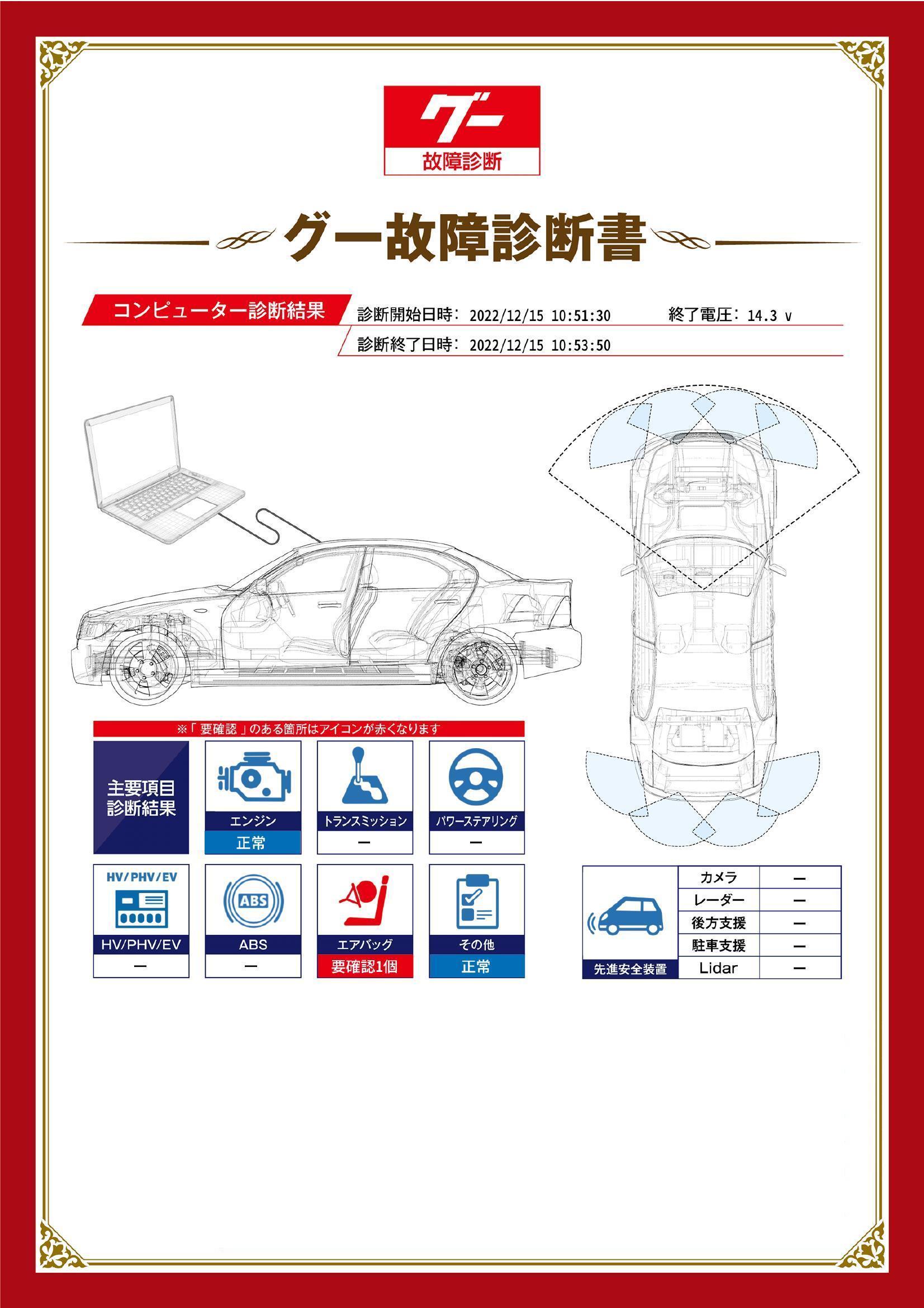 ダイハツ　ミラ/ミラ カスタム　グー故障診断（コンピュータ診断）　エアバッグ　静岡県　富士市