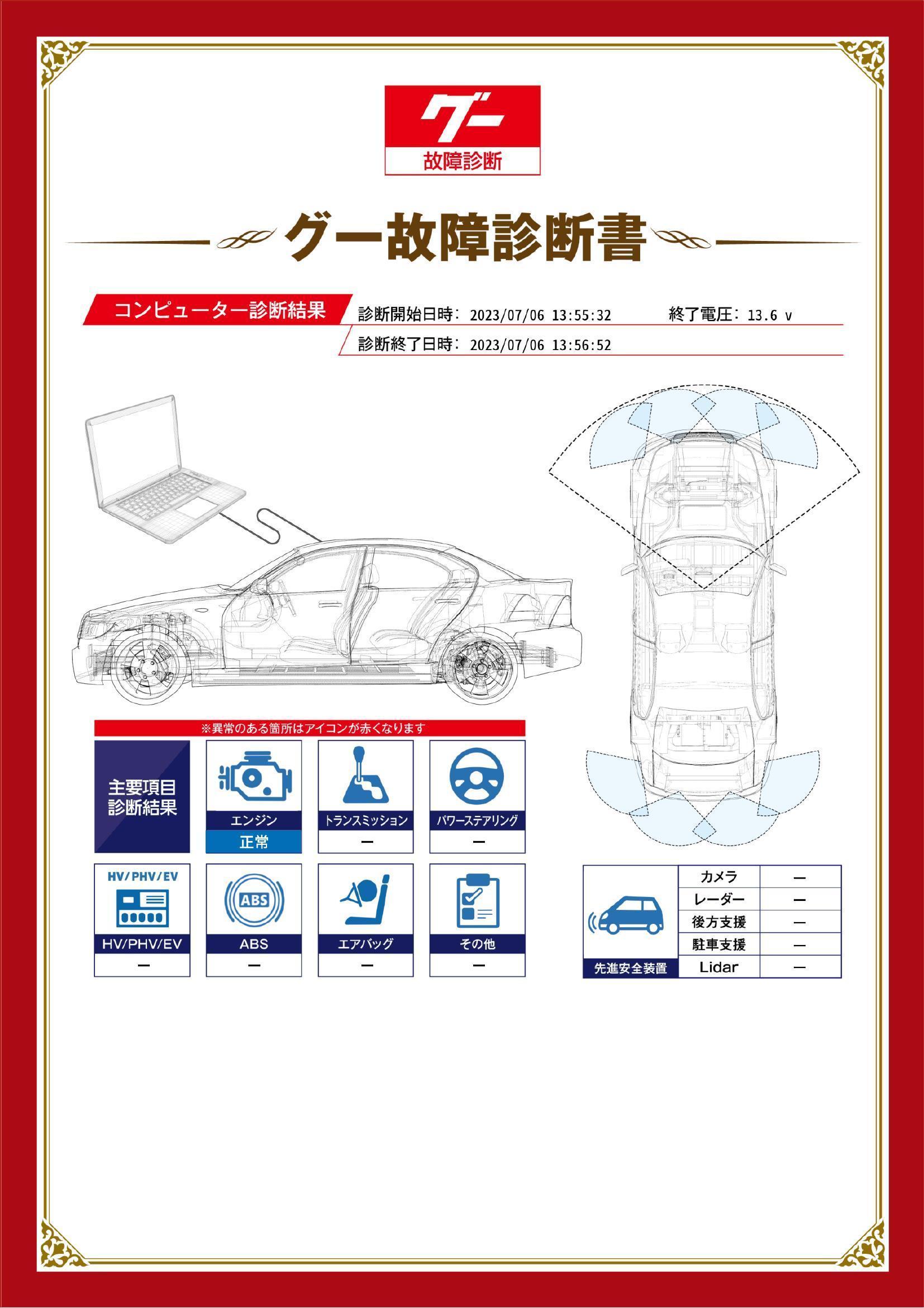 ダイハツ　テリオスキッド　グー故障診断（コンピュータ診断）　北海道　札幌市南区