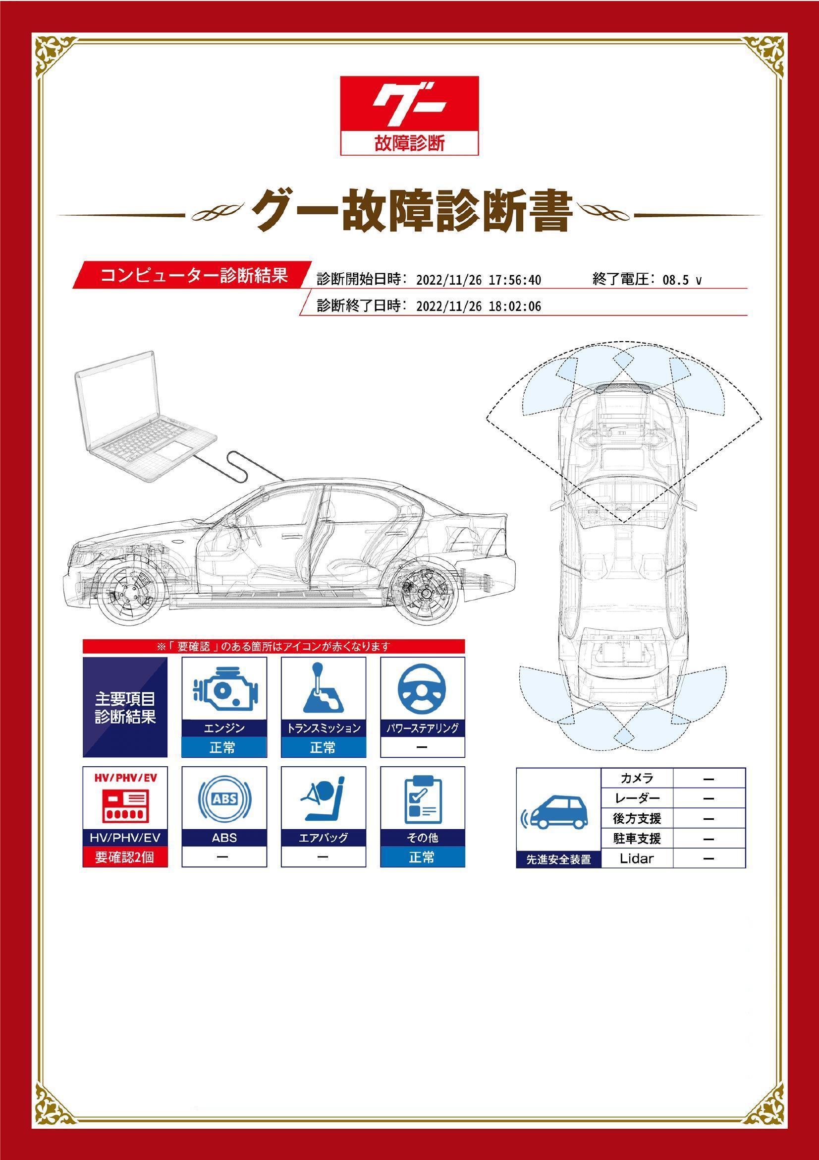 ホンダ　フィットハイブリッド　グー故障診断（コンピュータ診断）　HV / PHV / EV　山口県　下関市