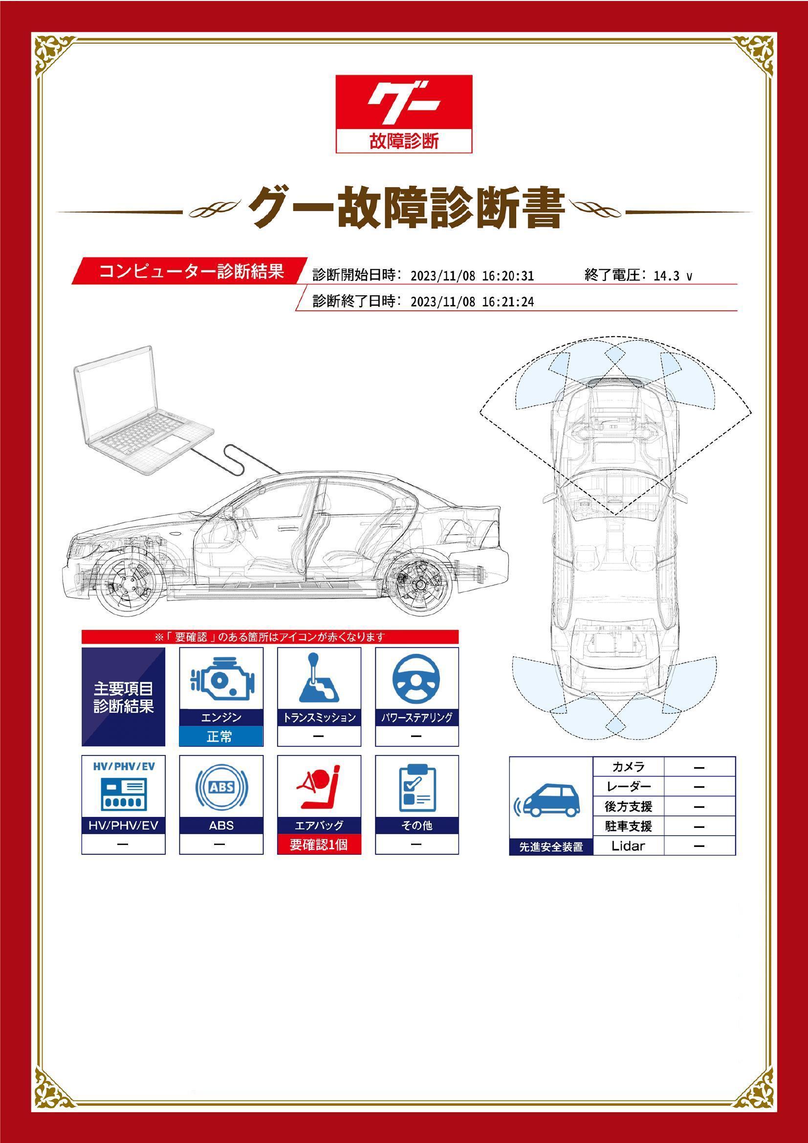 ダイハツ　アトレーワゴン　グー故障診断（コンピュータ診断）　エアバッグ　茨城県　古河市
