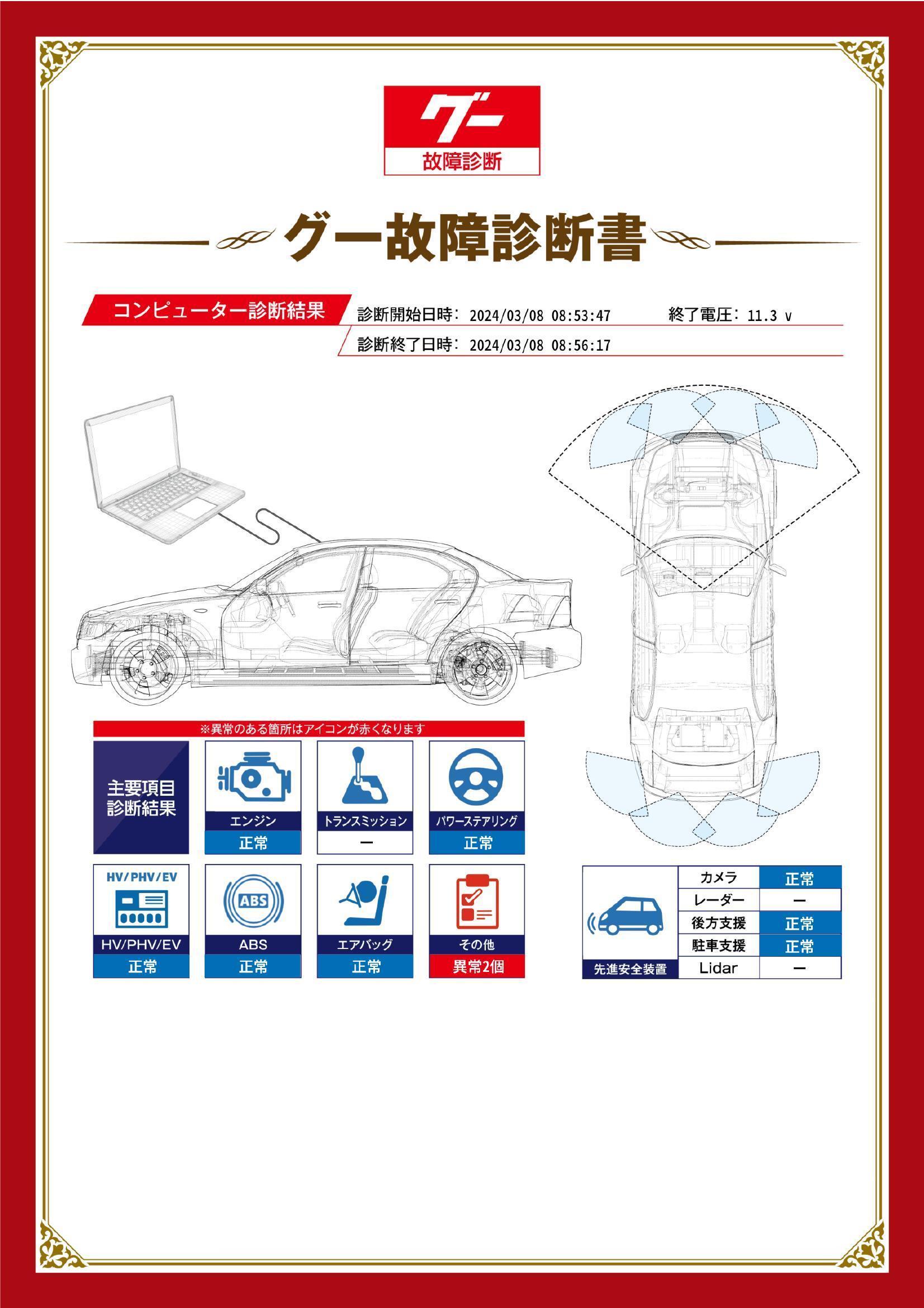 【グー故障診断】トヨタ　プリウス　グー故障診断（コンピュータ診断）　その他　三重県　四日市市