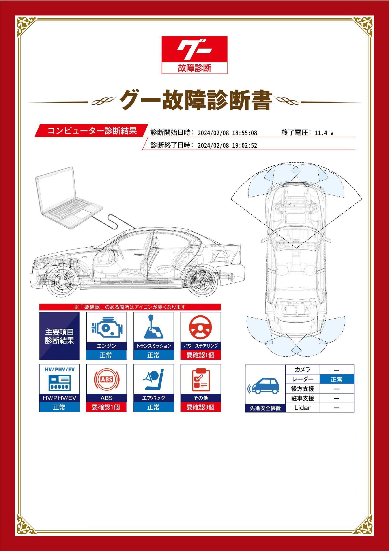 ホンダ　ヴェゼル　グー故障診断（コンピュータ診断）　ABS　パワーステアリング　その他　山梨県　笛吹市