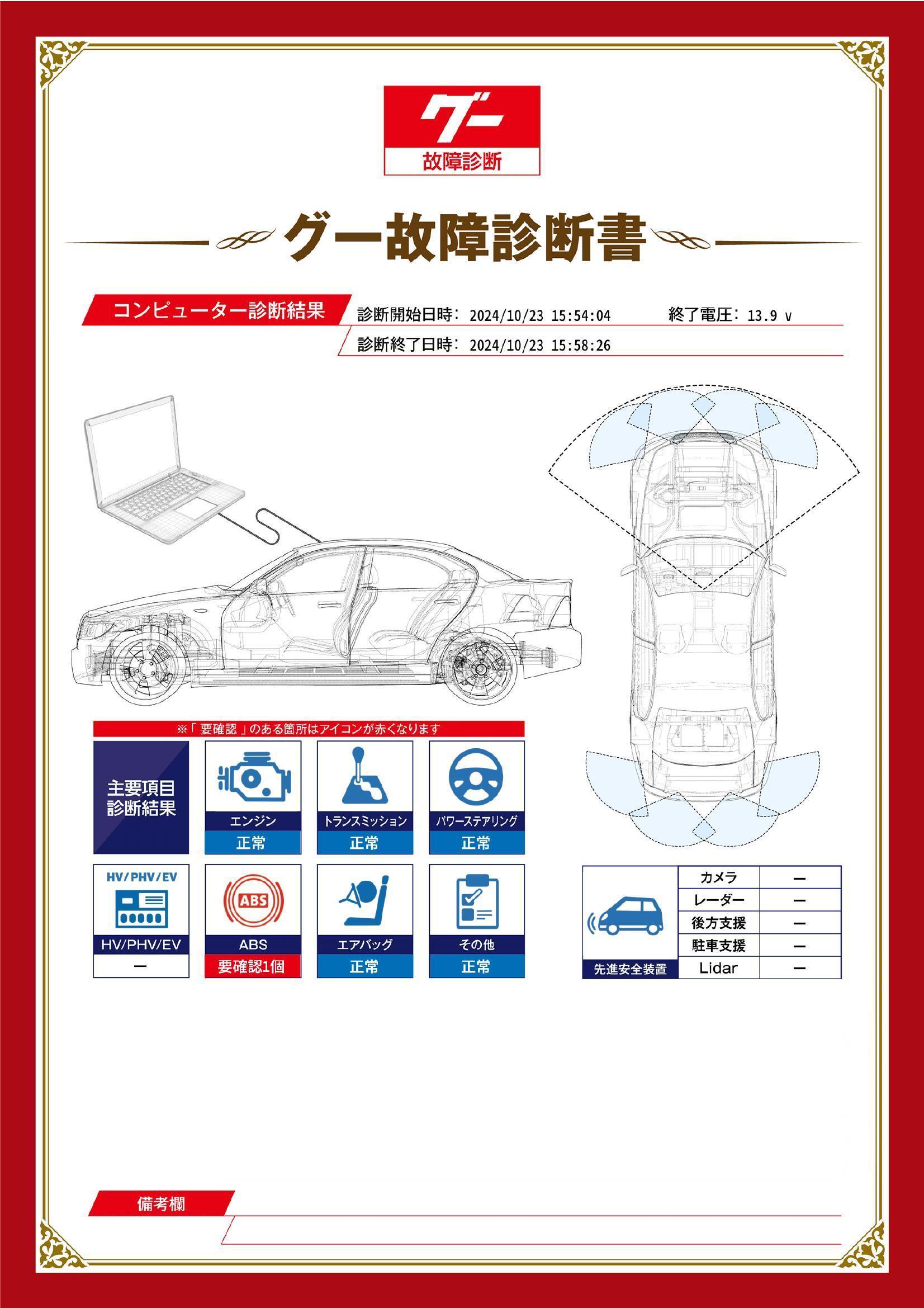 ホンダ　Ｎ－ＷＧＮ　グー故障診断（コンピュータ診断）　ABS　愛知県　豊橋市