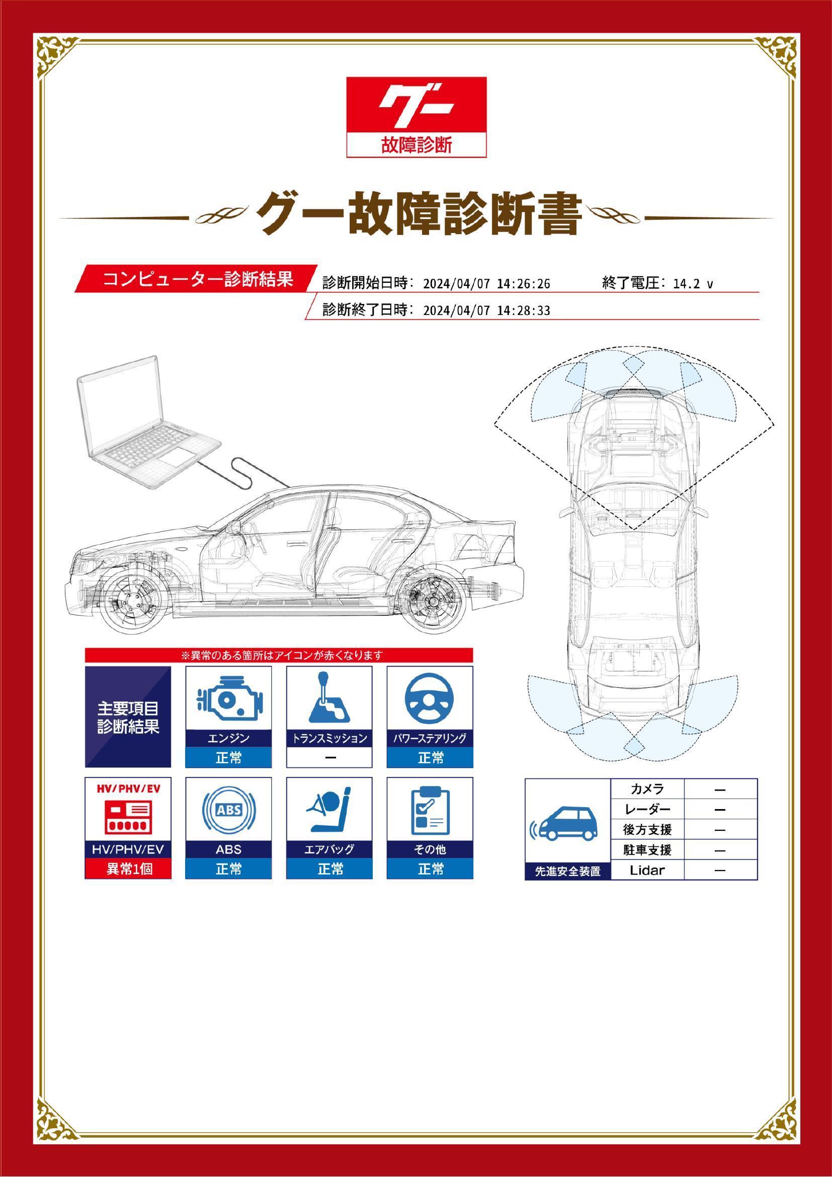 トヨタ　プリウス　グー故障診断（コンピュータ診断）　HV / PHV / EV　山口県　宇部市