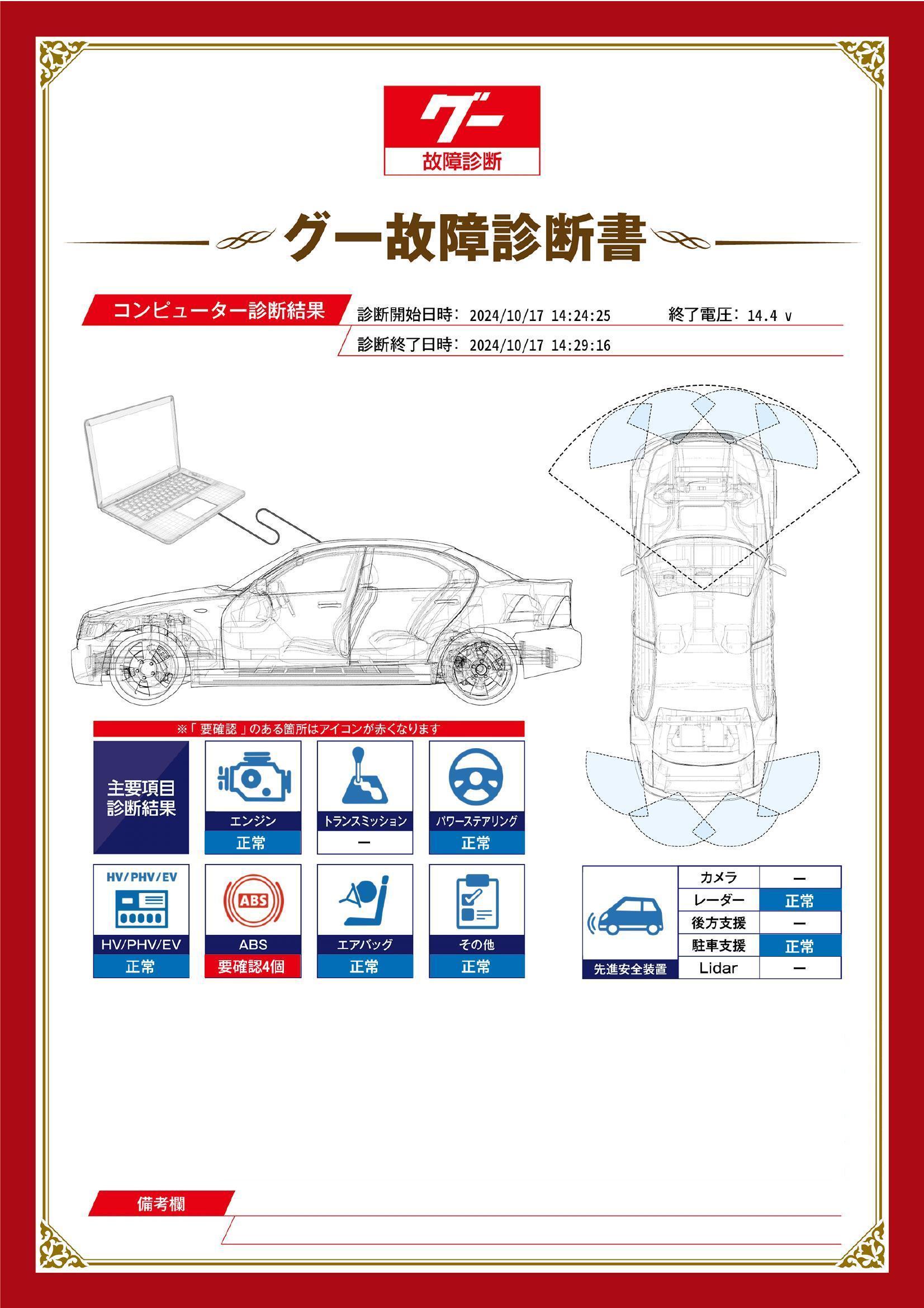 トヨタ　アルファード ハイブリッド　グー故障診断（コンピュータ診断）　ABS　北海道　札幌市清田区