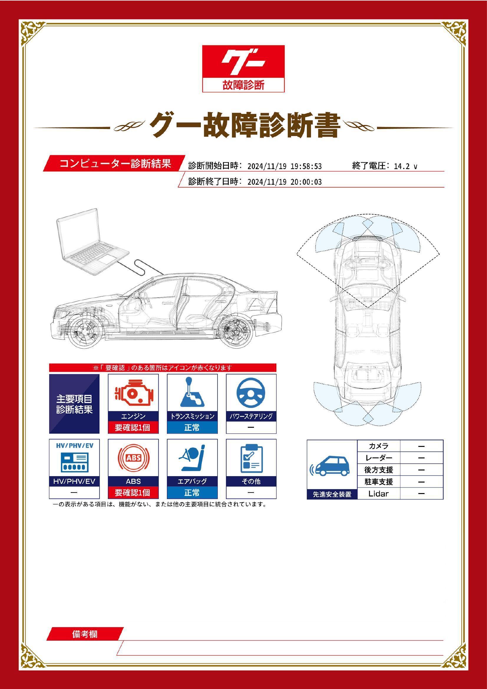 三菱　ｅＫスポーツ　グー故障診断（コンピュータ診断）　エンジン　ABS　宮城県　仙台市宮城野区