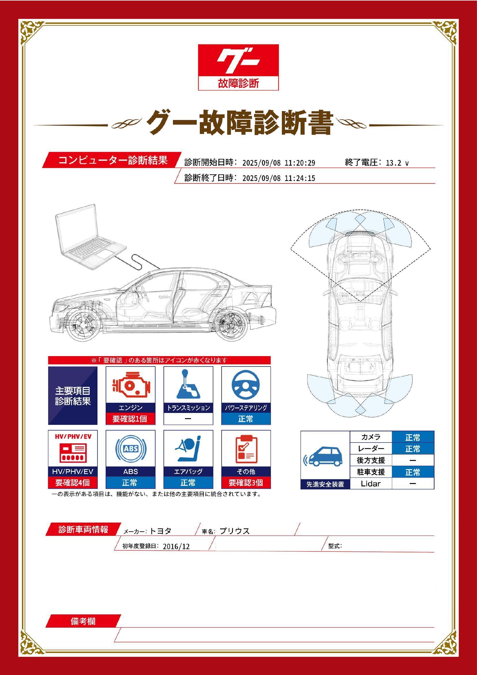 トヨタ プリウス グー故障診断(コンピュータ診断) エンジン HV / PHV / EV その他 静岡県 浜松市中央区