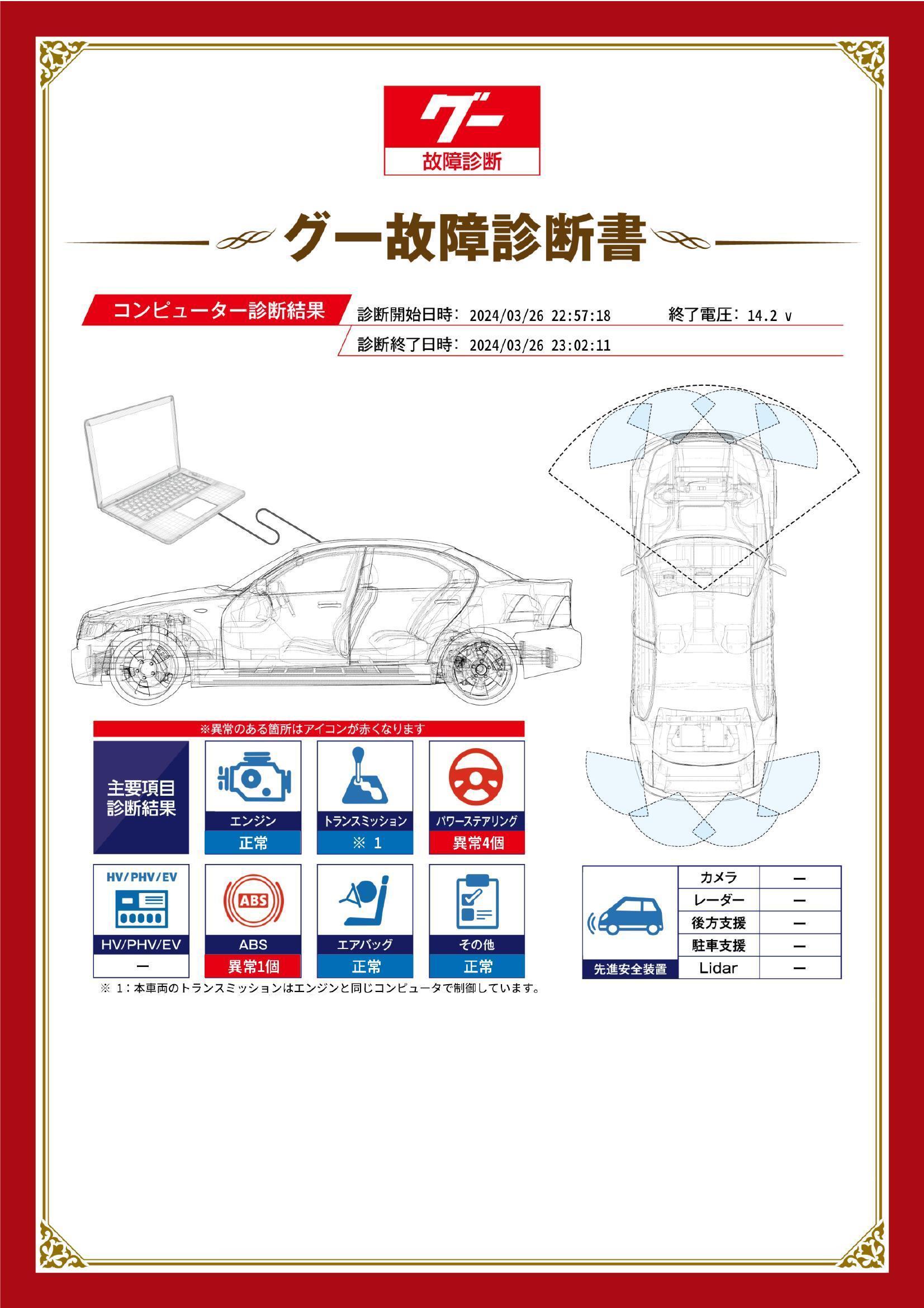 トヨタ　アイシス　グー故障診断（コンピュータ診断）　ABS　パワーステアリング　大阪府　大阪市住之江区