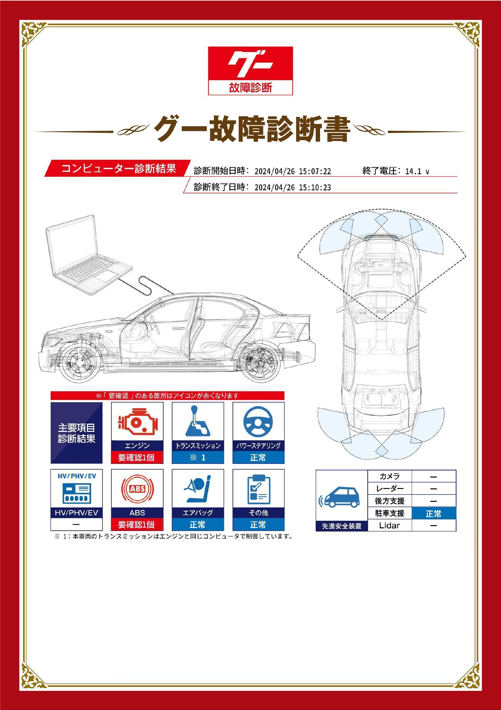 トヨタ　アルファード G/V　グー故障診断（コンピュータ診断）　エンジン　ABS　愛知県　小牧市