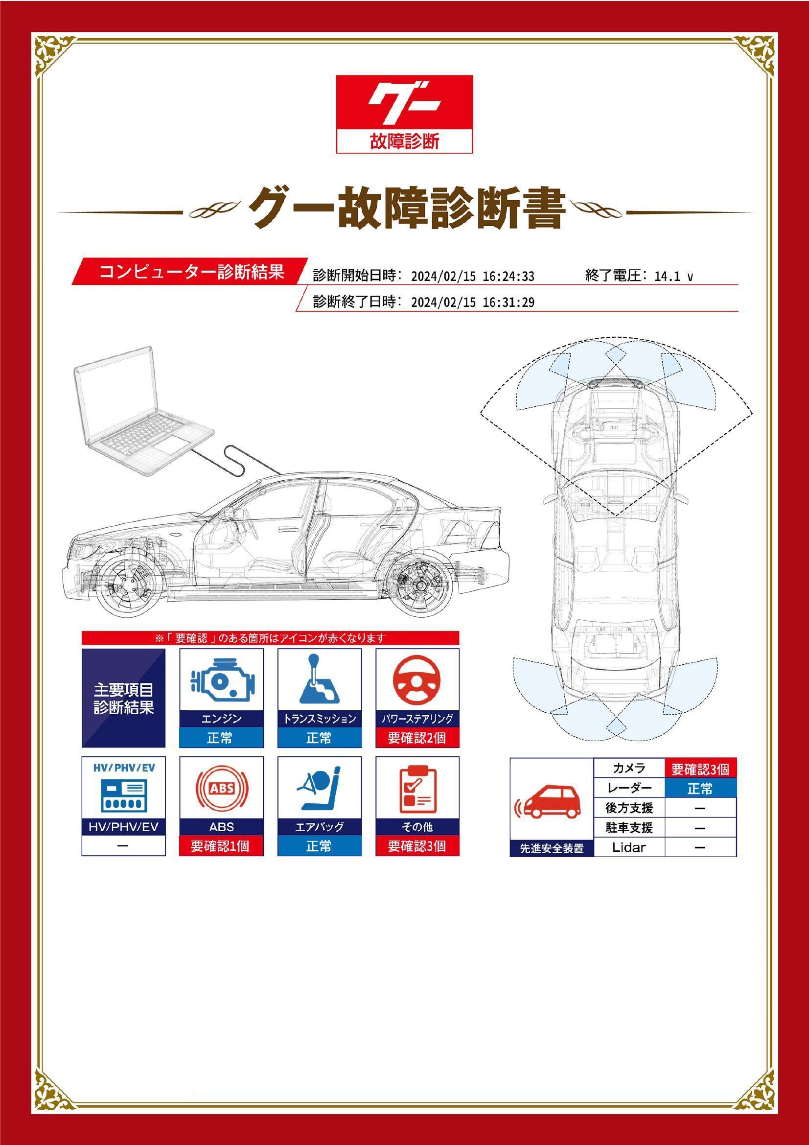 ホンダ　ZR V　グー故障診断（コンピュータ診断）　ABS　パワーステアリング　先進安全装置　その他　愛知県　春日井市