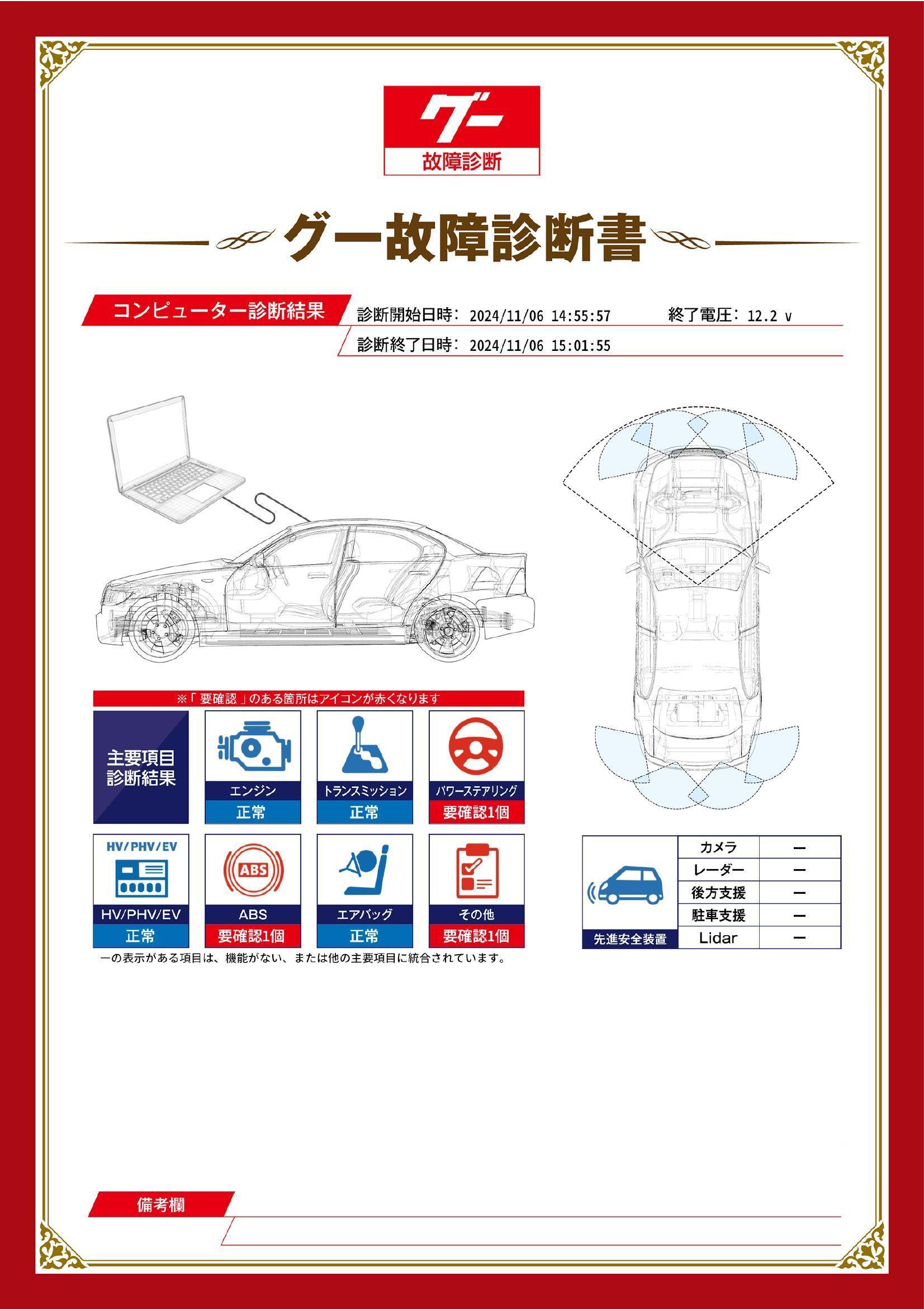 ホンダ　フリードハイブリッド　グー故障診断（コンピュータ診断）　ABS　パワーステアリング　その他　愛知県　春日井市