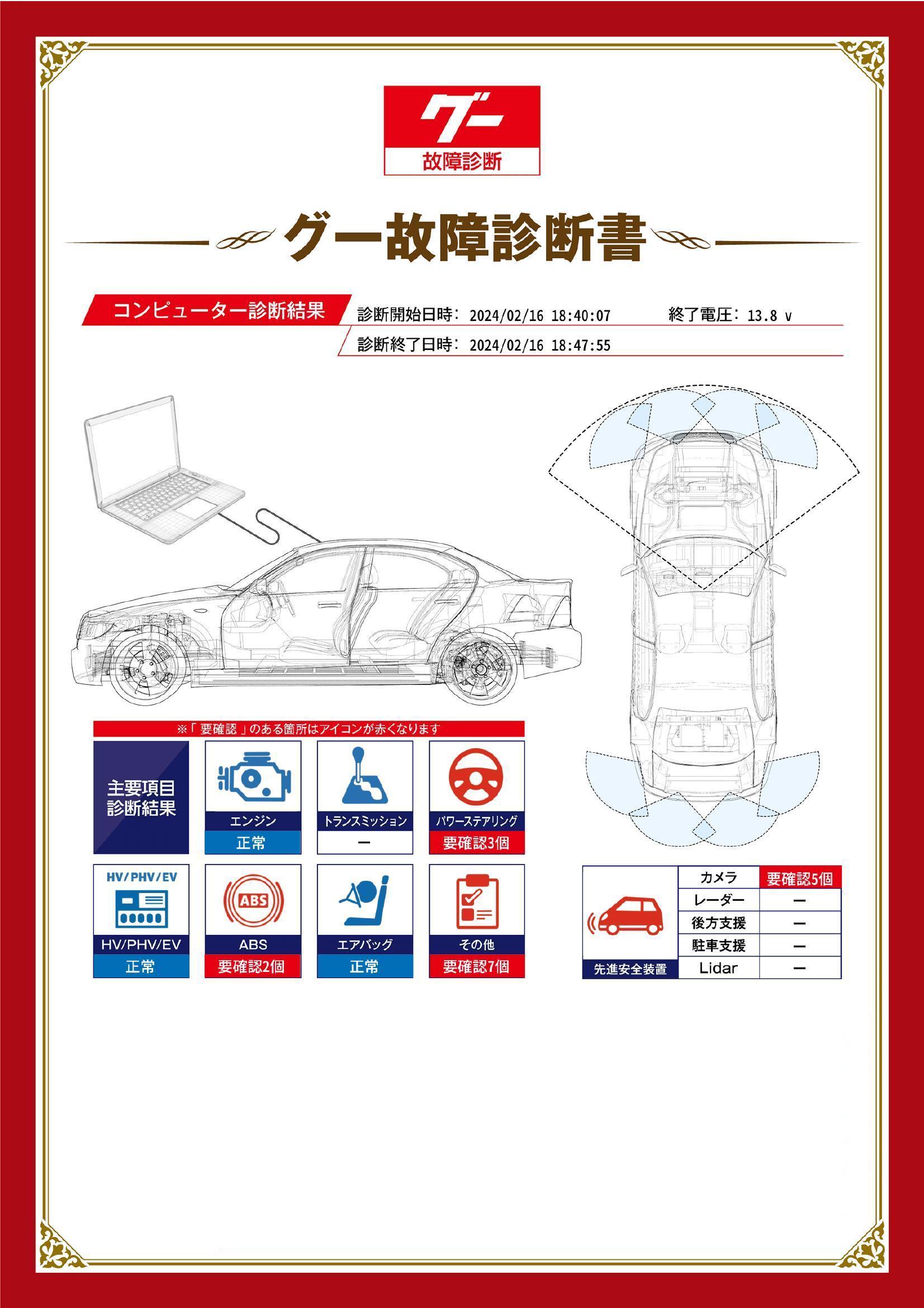 ホンダ ZR V グー故障診断(コンピュータ診断) ABS パワーステアリング 先進安全装置 その他 愛知県 知立市