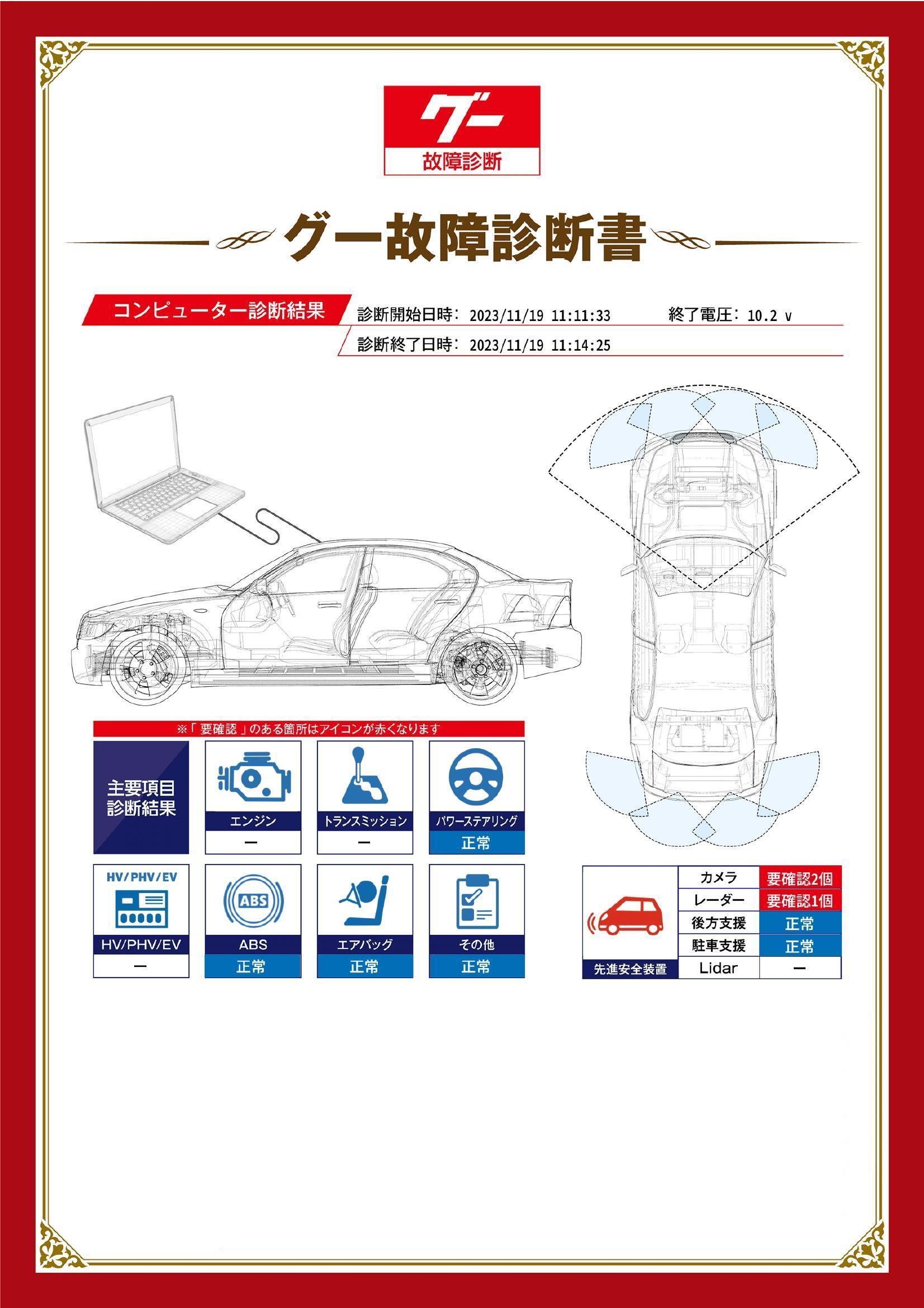 トヨタ　ＭＩＲＡＩ　グー故障診断（コンピュータ診断）　先進安全装置　埼玉県　川口市