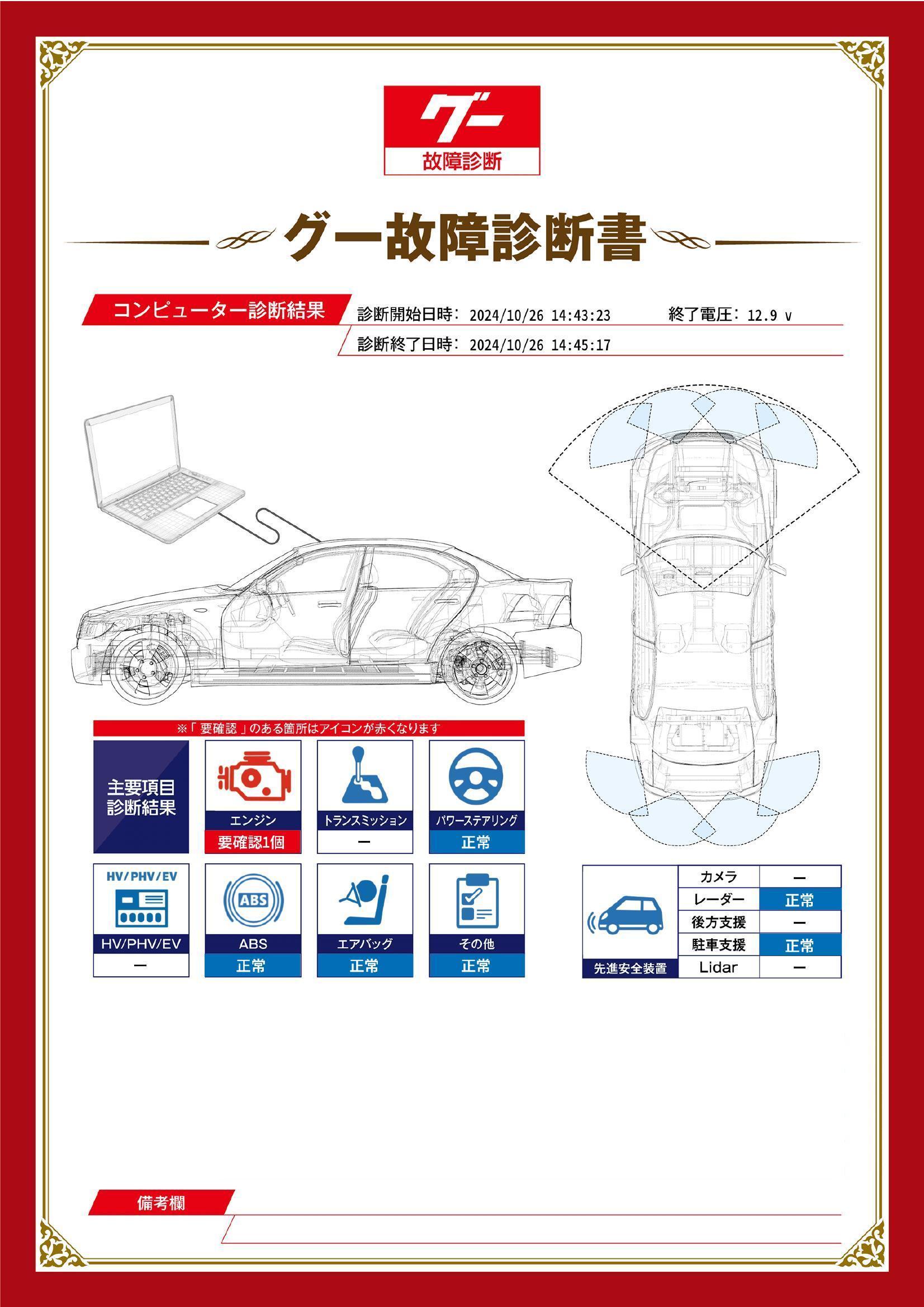 日産　エルグランド　グー故障診断（コンピュータ診断）　エンジン　静岡県　浜松市中央区